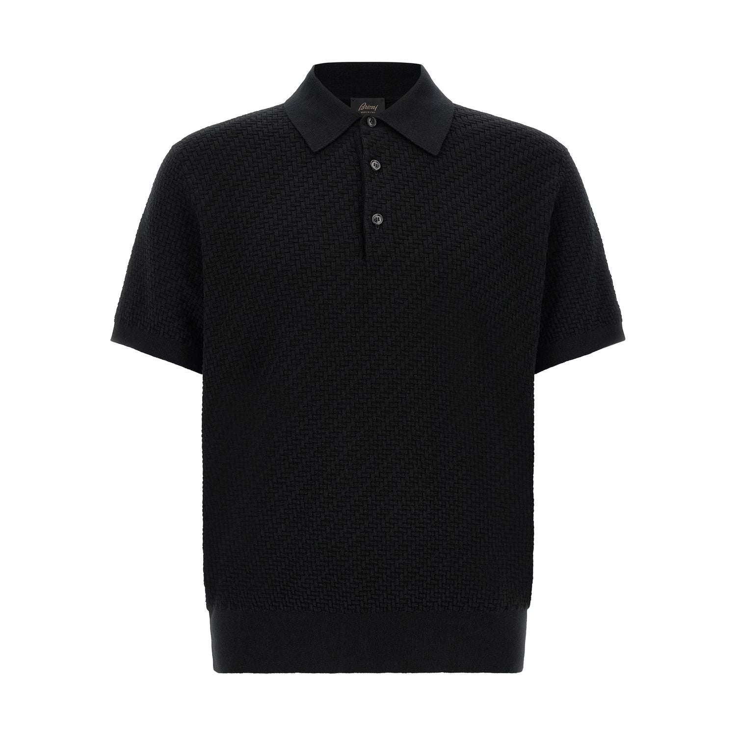 Brioni Black Cotton Polo Shirt