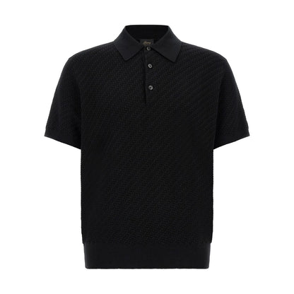 Brioni Black Cotton Polo Shirt