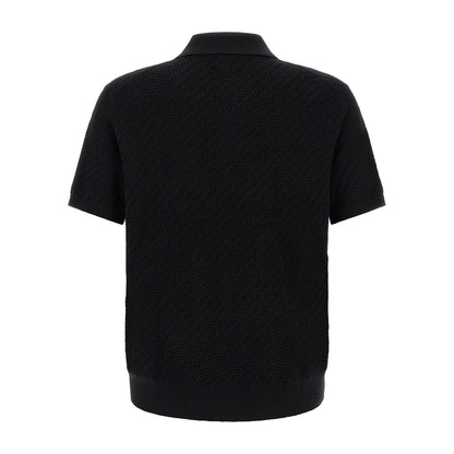 Brioni Black Cotton Polo Shirt