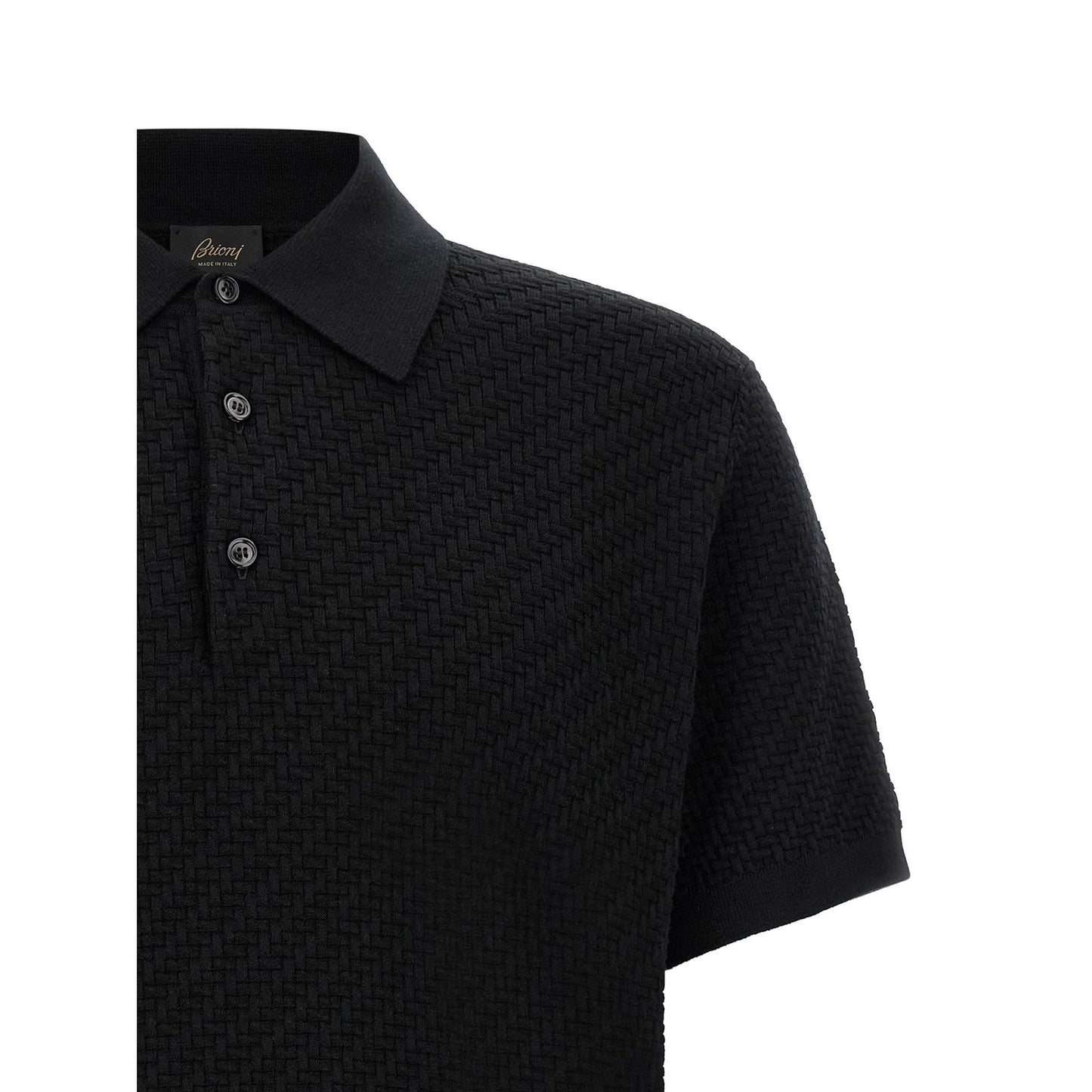 Brioni Black Cotton Polo Shirt