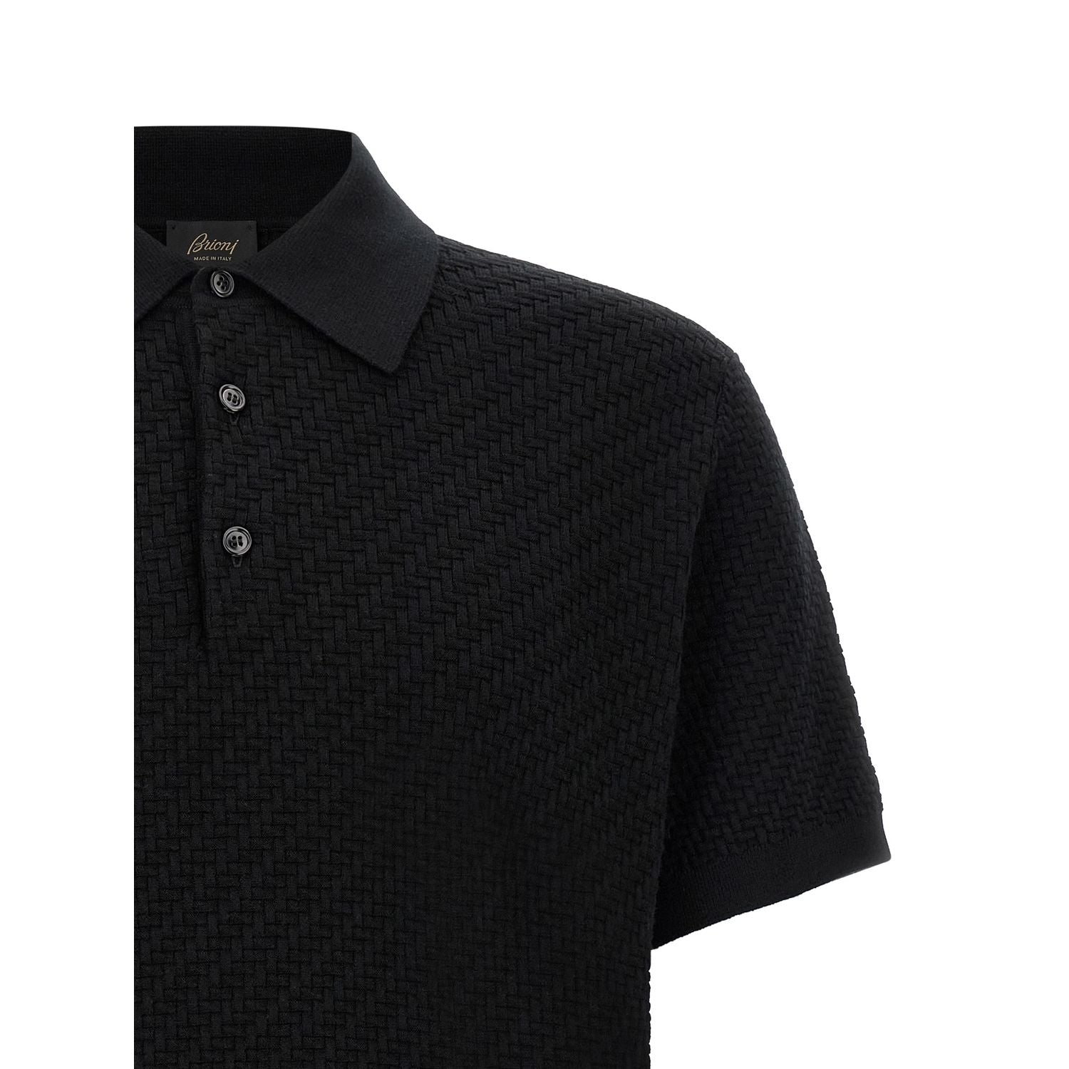 Brioni Black Cotton Polo Shirt