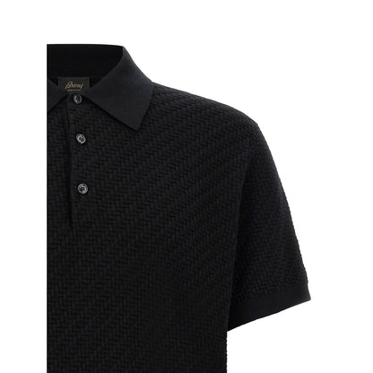 Brioni Black Cotton Polo Shirt