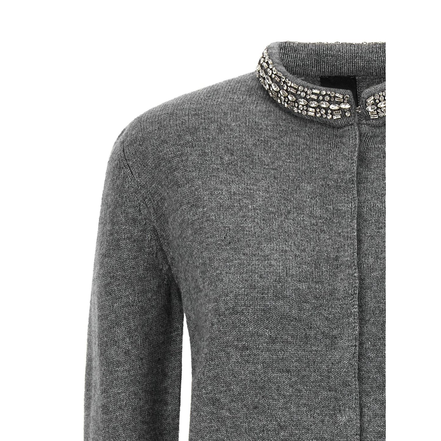 PINKO Gray Wool Cardigan