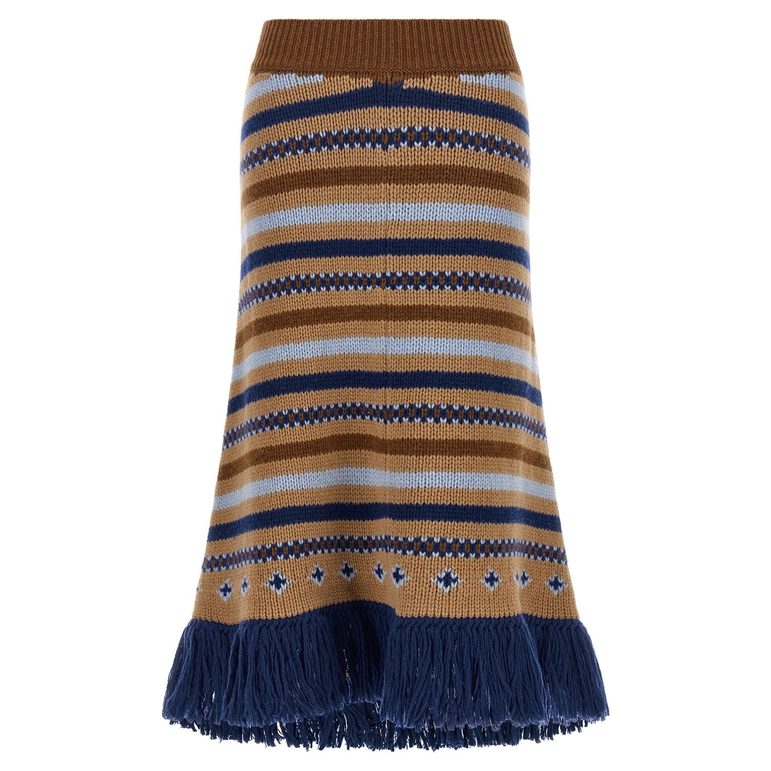 Alanui Multicolor Virgin Wool Midi Skirt