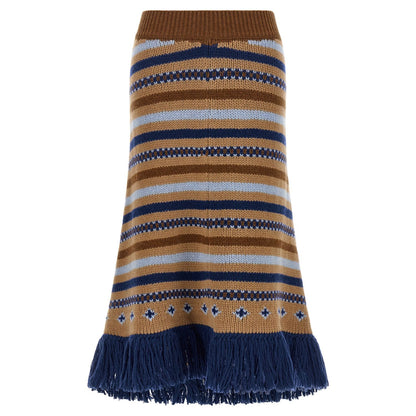 Alanui Multicolor Virgin Wool Midi Skirt