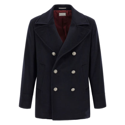 Brunello Cucinelli Blue Virgin Wool Coat