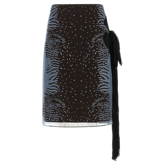 Ferragamo Multicolor Silk Midi Skirt