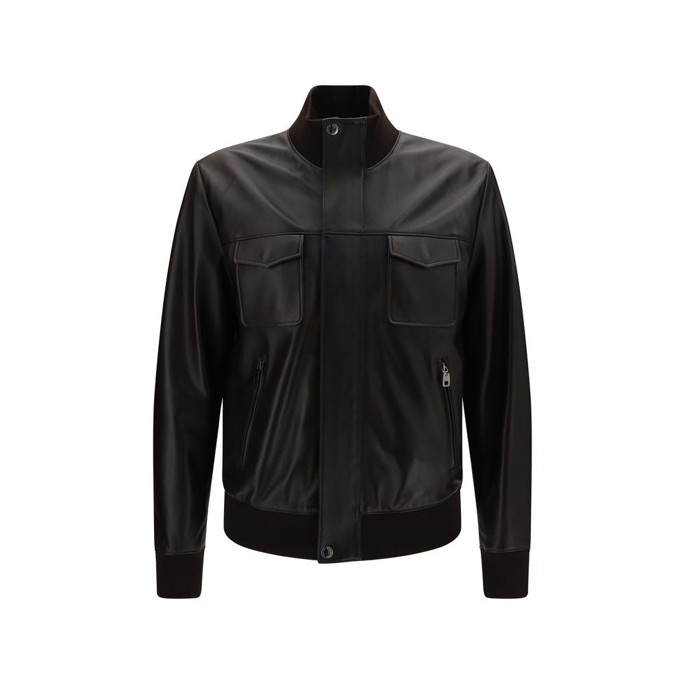 Dolce & Gabbana Brown Lamb Ovis Aries Bomber