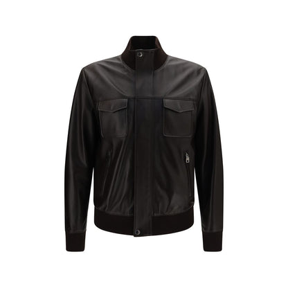 Dolce & Gabbana Brown Lamb Ovis Aries Bomber