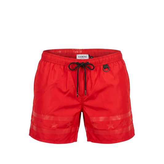 Iceberg Red Polyester Men Swim Short