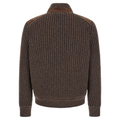 Brunello Cucinelli Brown Lamb Leather Leather Jacket