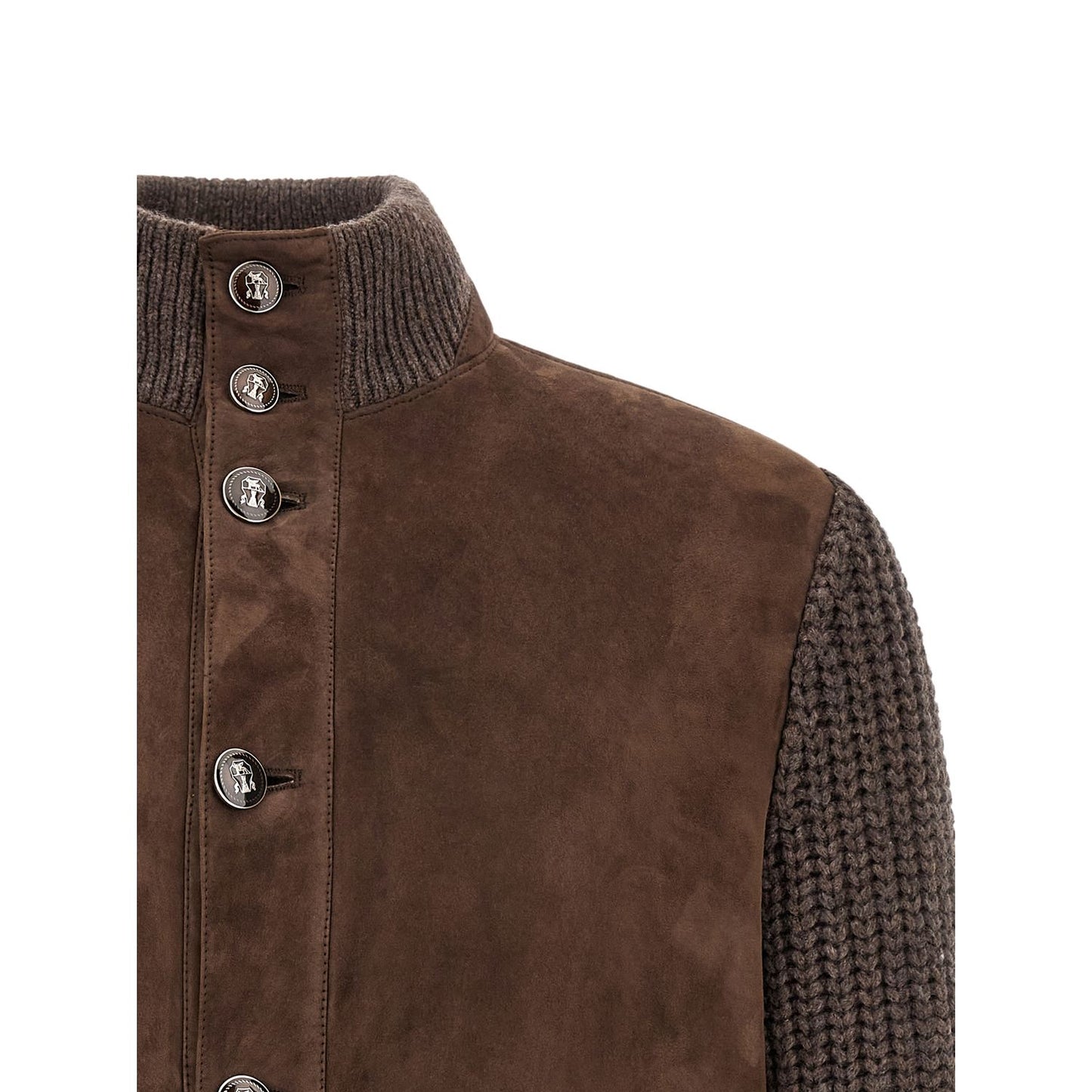 Brunello Cucinelli Brown Lamb Leather Leather Jacket