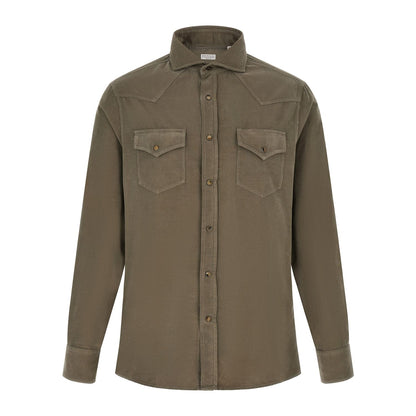 Brunello Cucinelli Bicolor Cotton Blouse