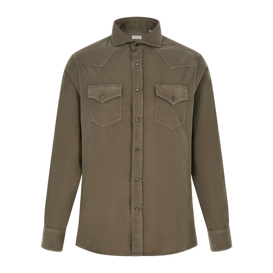 Brunello Cucinelli Bicolor Cotton Blouse