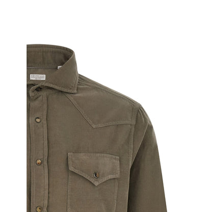 Brunello Cucinelli Bicolor Cotton Blouse