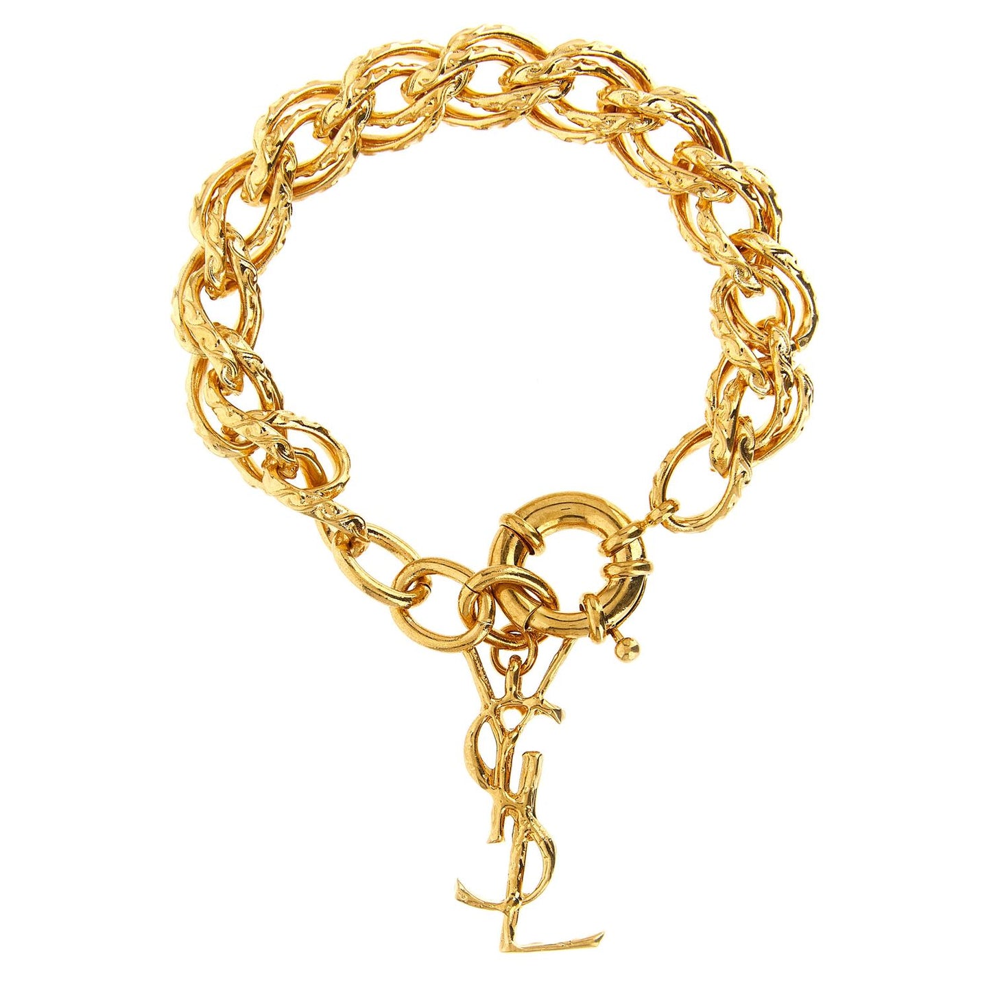 Saint Laurent Gold Brass Bracelet