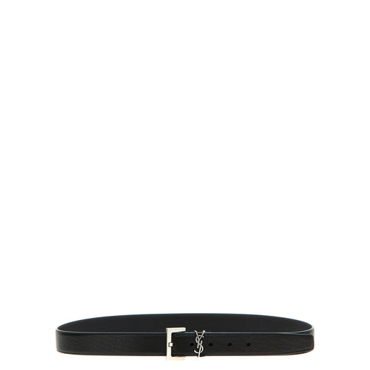 Saint Laurent Black Leather Regular Belt
