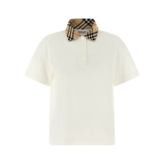 Burberry White Cotton Polo Shirt