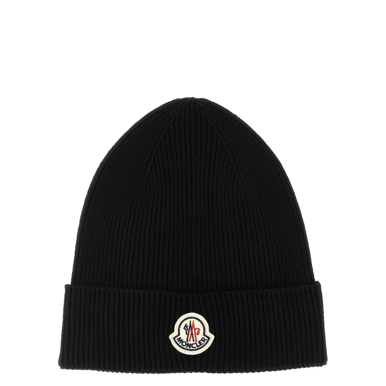 Moncler Black Virgin Wool Beanie