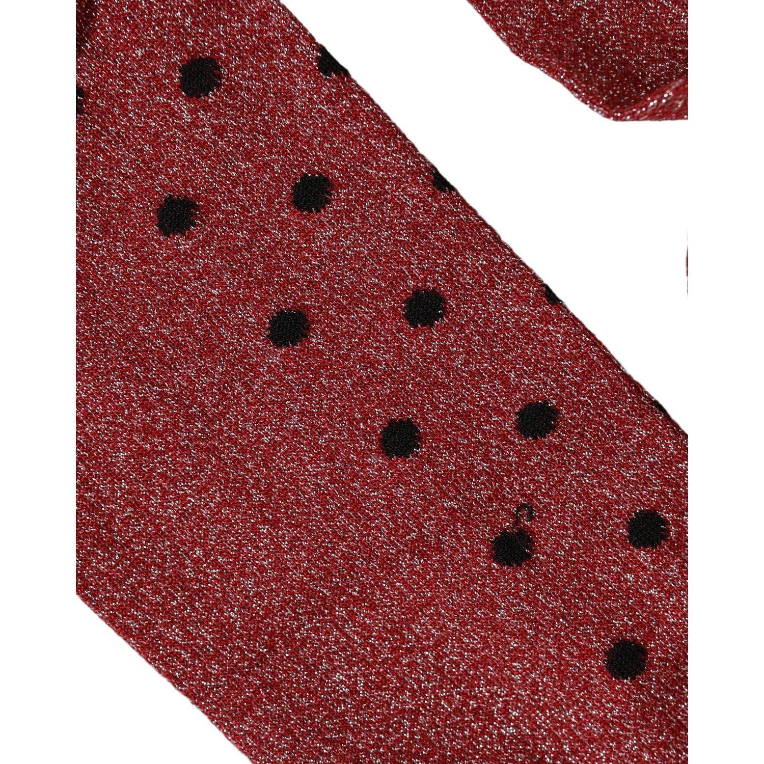 Dolce & Gabbana Maroon Polka Dot Over The Calf Accessory Socks
