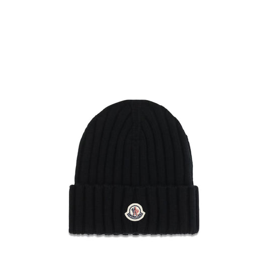 Moncler Black Wool Oves Aries Beanie