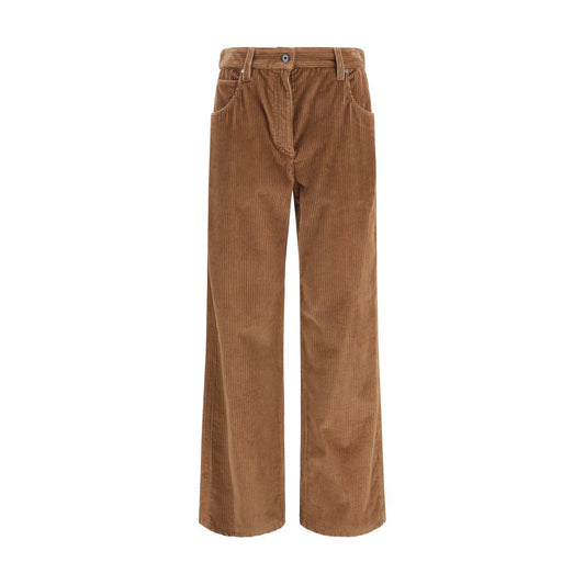Brunello Cucinelli Brown Cotton Casual Pants