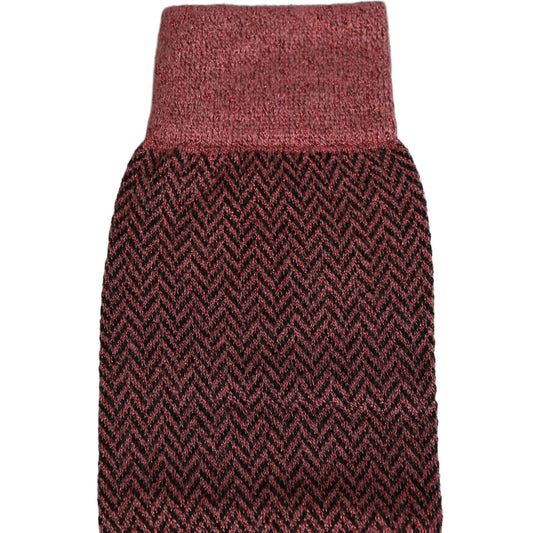 Dolce & Gabbana Burgundy Viscose Over The Calf Accessory Socks
