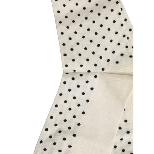 Dolce & Gabbana Off White Cotton Polka Dot Mid Calf Accessory Socks