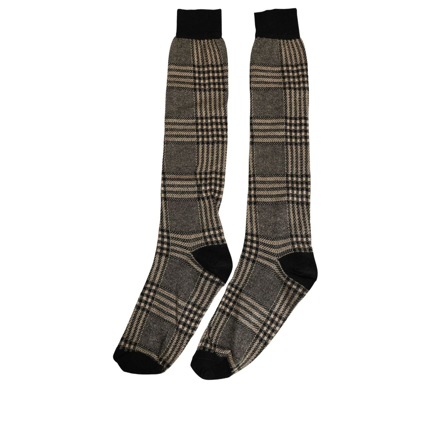 Dolce & Gabbana Multicolor Plaid Viscose Knee High Accessory Socks
