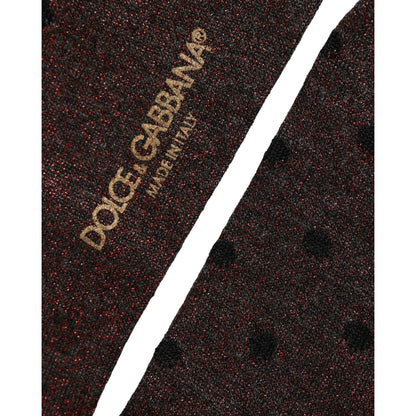 Dolce & Gabbana Brown Polka Dot Over The Calf Accessory Socks