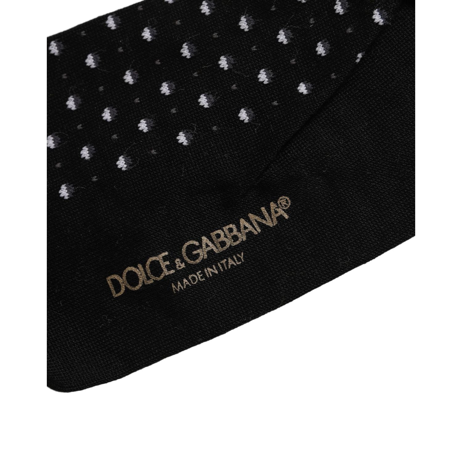 Dolce & Gabbana Black Polka Dot Over The Calf Accessory Socks