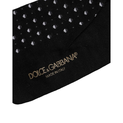 Dolce & Gabbana Black Polka Dot Over The Calf Accessory Socks