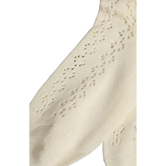 Dolce & Gabbana Off White Cotton Knit Mid Calf Accessory Socks