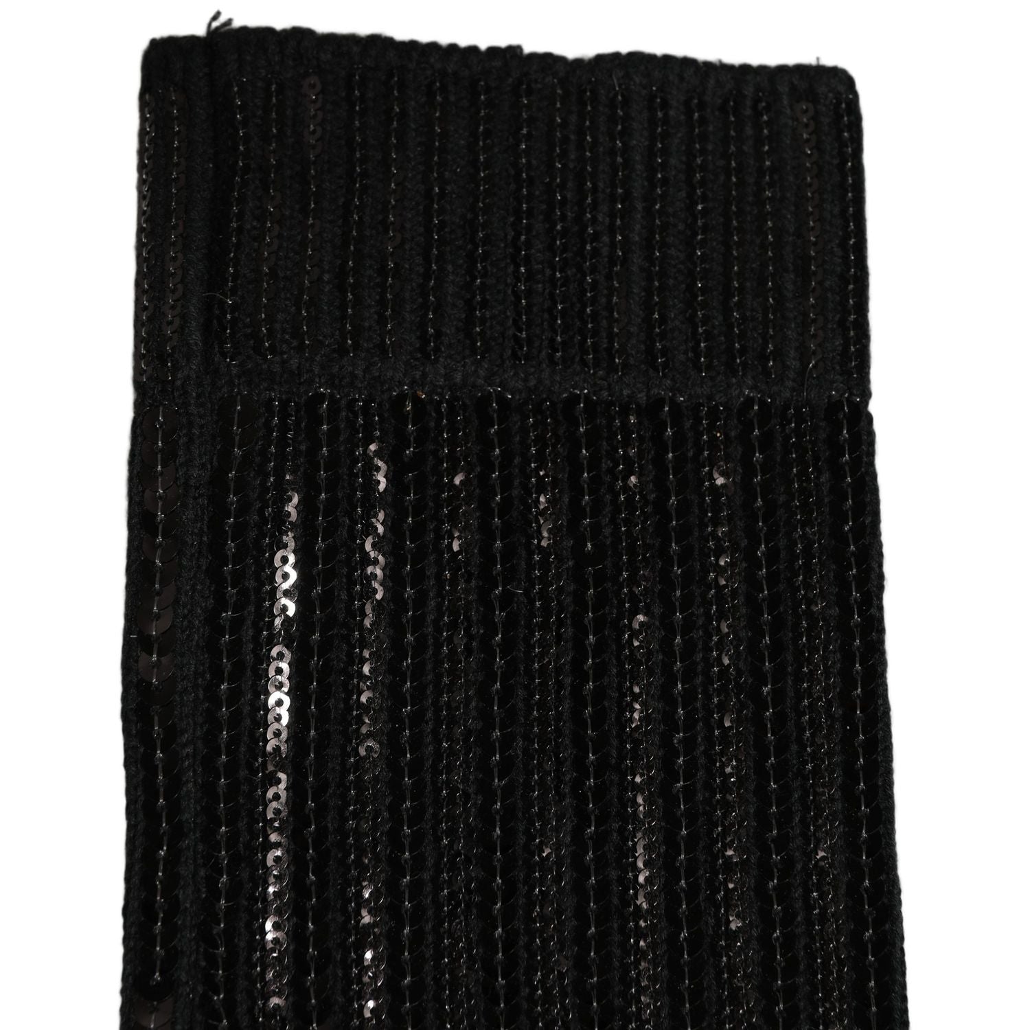 Dolce & Gabbana Black Sequin Cotton Knit Mid Calf Accessory Socks