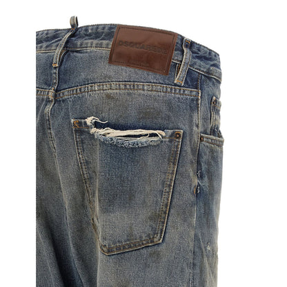 Dsquared² Blue Cotton Relaxed Fit Jeans