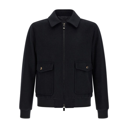 Pal Zileri Black Wool Bomber
