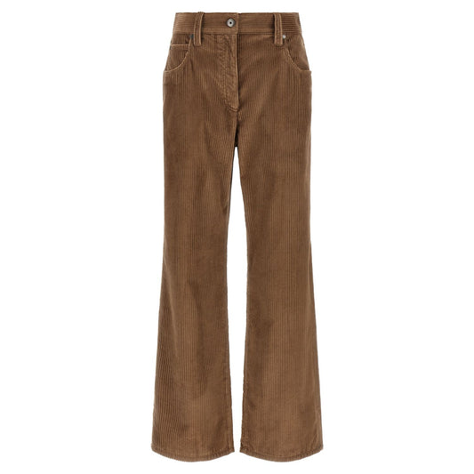 Brunello Cucinelli Brown Cotton Casual Pants