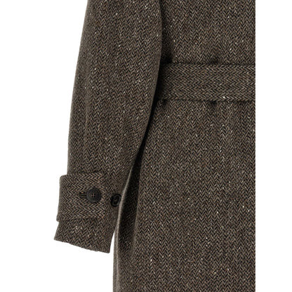 Kiton Brown Virgin Wool Coat