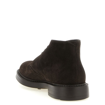 Doucal's Brown Lamb Leather Ankle Boots