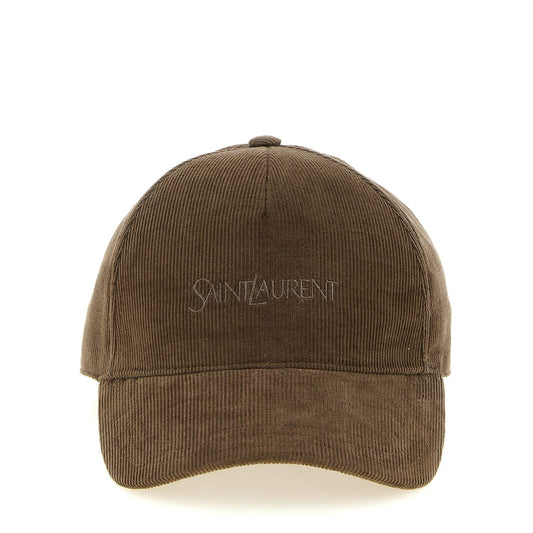 Saint Laurent Brown Cotton Cap (Baseball Hat)