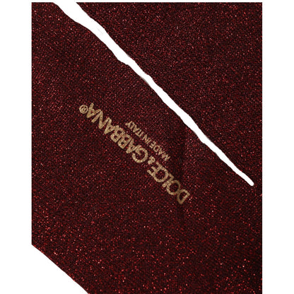 Dolce & Gabbana Maroon Viscose DG Logo Mid Calf Accessory Socks