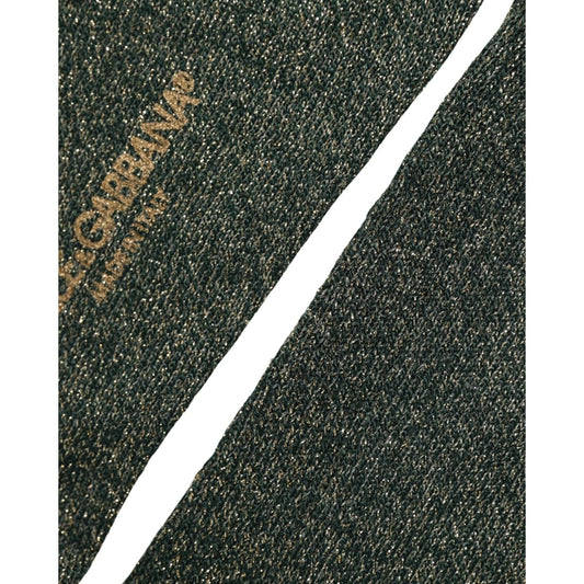 Dolce & Gabbana Dark Green Viscose Logo Mid Calf Accessory Socks