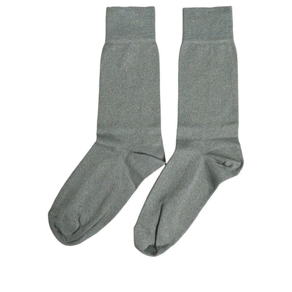 Dolce & Gabbana Gray Viscose Logo Mid Calf Accessory Socks
