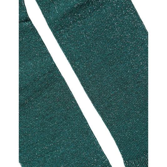 Dolce & Gabbana Dark Green Viscose Logo Mid Calf Accessory Socks