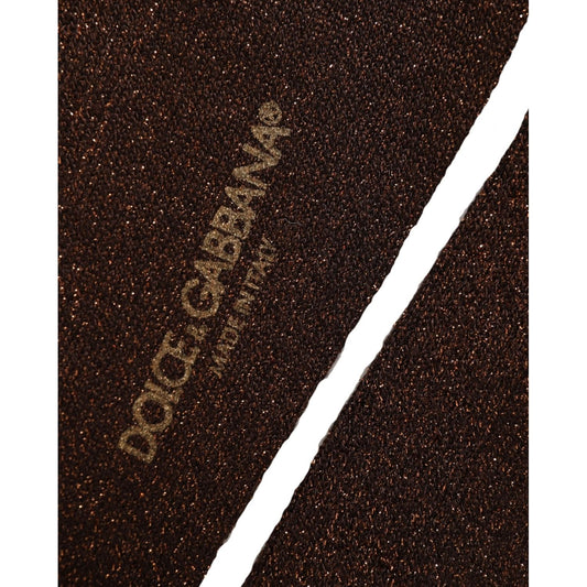 Dolce & Gabbana Dark Brown Viscose Logo Mid Calf Accessory Socks