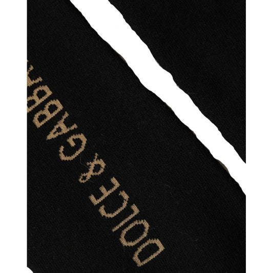 Dolce & Gabbana Black Rabbit Floral Wool Mid Calf Accessory Socks