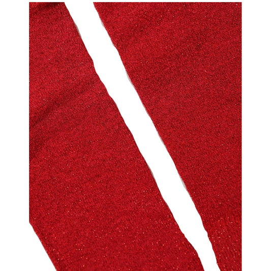 Dolce & Gabbana Red Viscose DG Logo Mid Calf Accessory Socks
