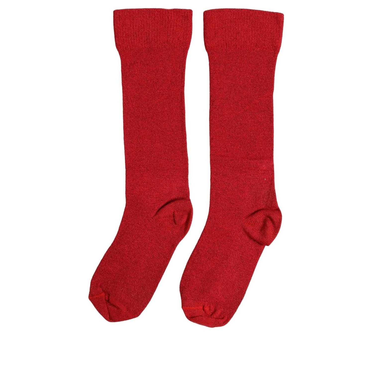 Dolce & Gabbana Red Viscose DG Logo Mid Calf Accessory Socks