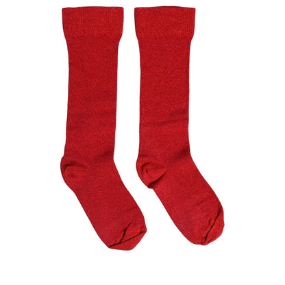 Dolce & Gabbana Red Viscose DG Logo Mid Calf Accessory Socks