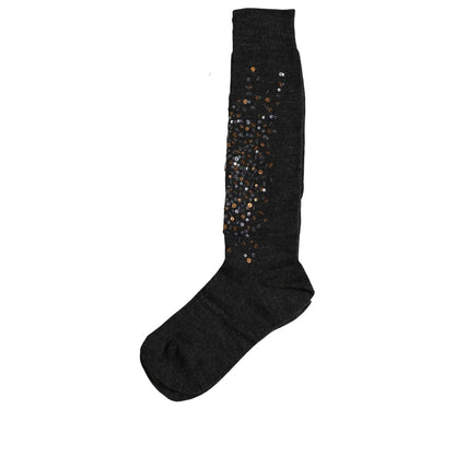 Dolce & Gabbana Dark Gray Sequined Wool Knee High Accessory Socks
